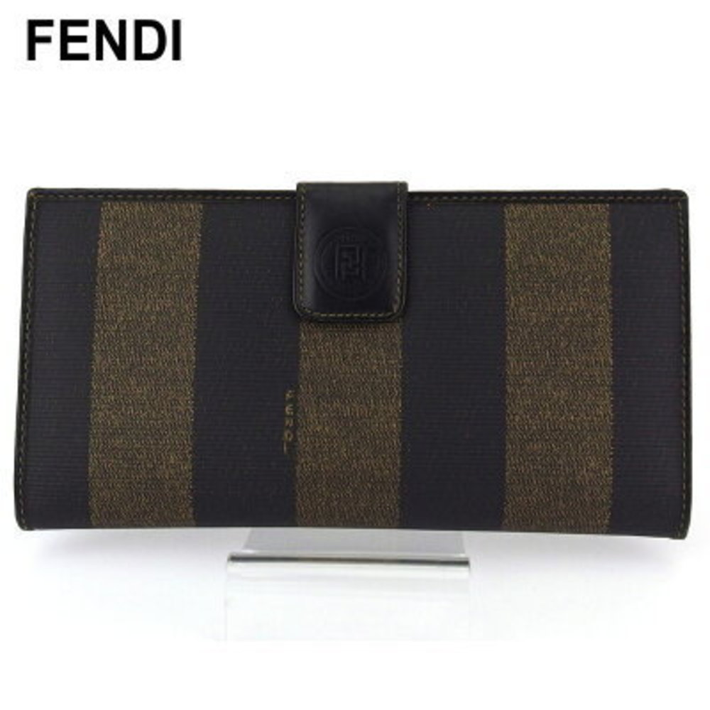 FENDI long Wallet black beige leather Pecan - Picture 1 of 6